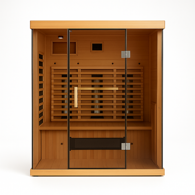 Infrared Sauna Cabin with Spruce Wood & Tempered Glass