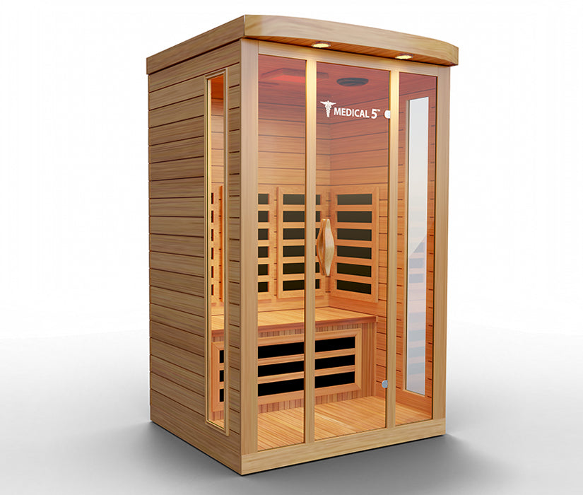 Infrared Sauna for 3 People with Hemlock Wood Construction