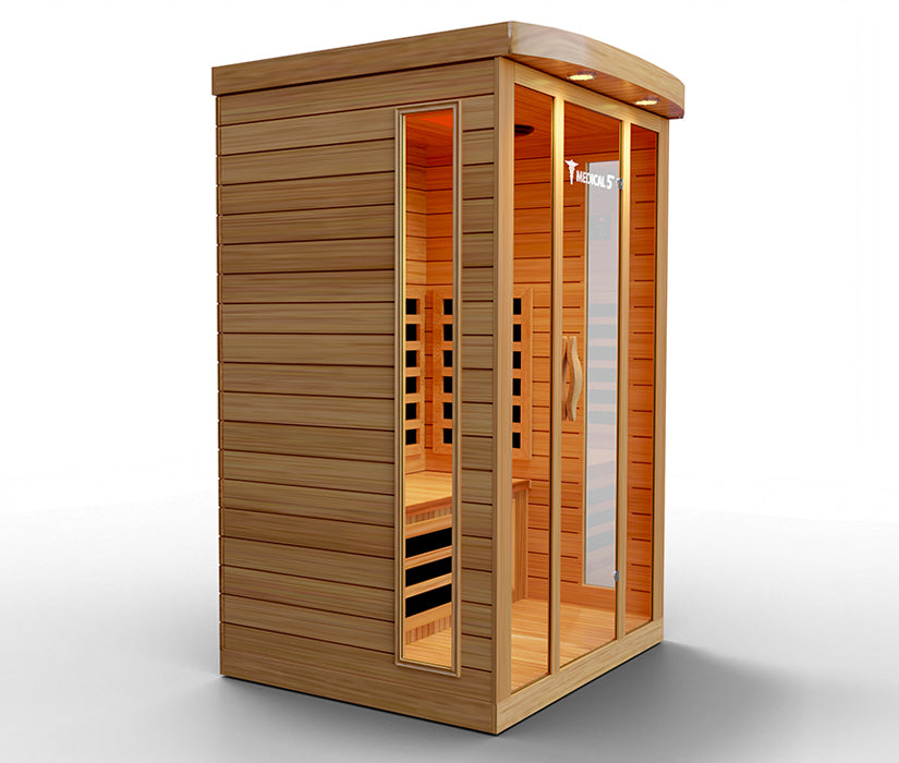 Infrared Sauna for 3 People with Hemlock Wood Construction