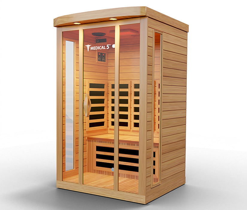 Infrared Sauna for 3 People with Hemlock Wood Construction
