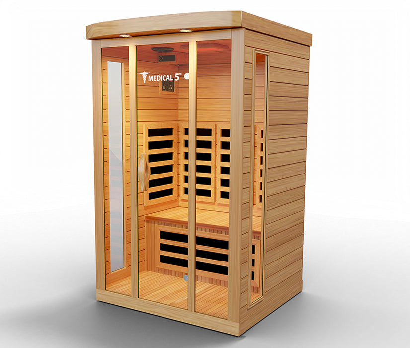 Infrared Sauna for 3 People with Hemlock Wood Construction