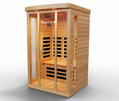Infrared Sauna for 3 People with Hemlock Wood Construction