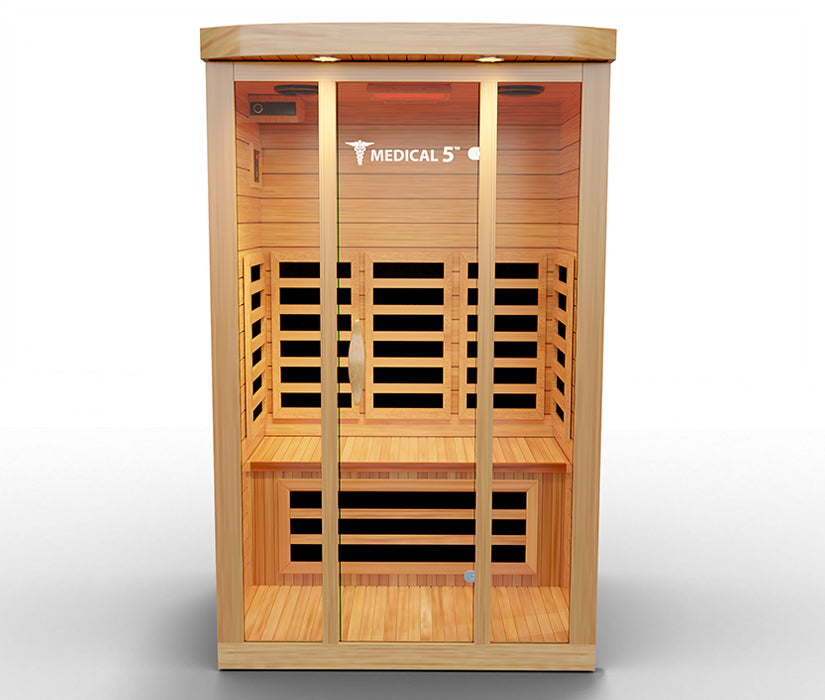 Infrared Sauna for 3 People with Hemlock Wood Construction