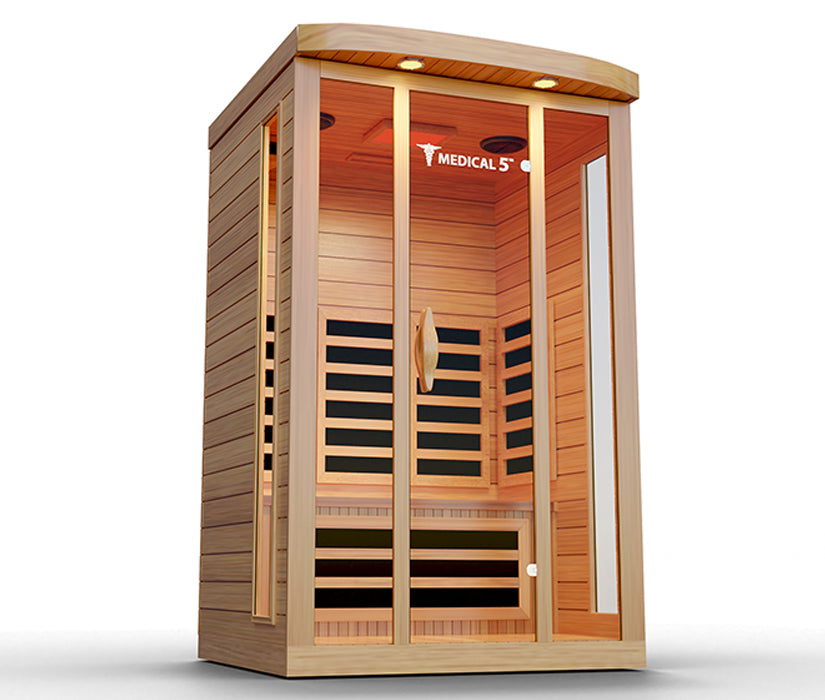 Infrared Sauna for 3 People with Hemlock Wood Construction
