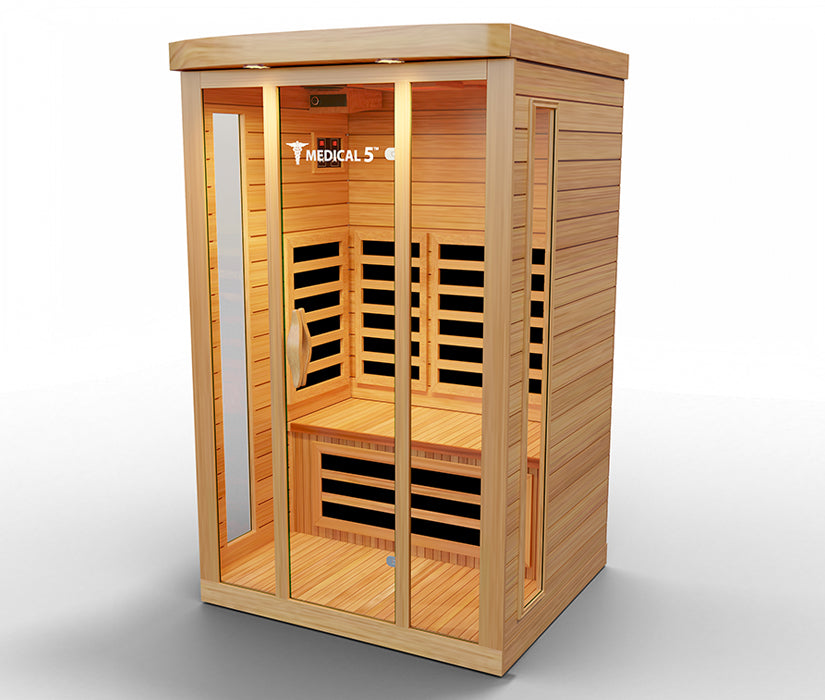 Infrared Sauna for 3 People with Hemlock Wood Construction