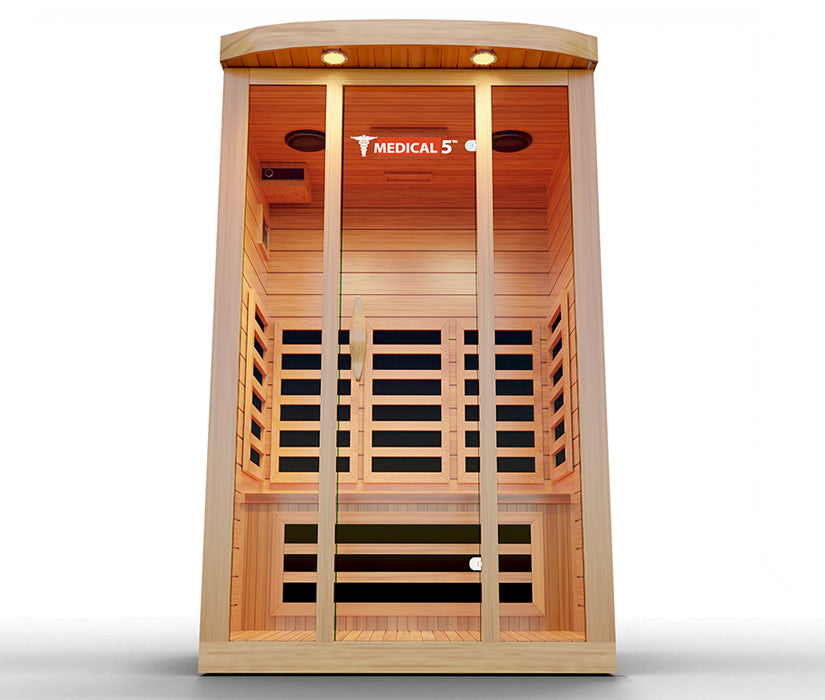 Infrared Sauna for 3 People with Hemlock Wood Construction