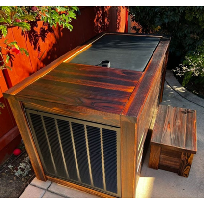 Cold Plunge Tub with Charred Redwood Finish and Chiller
