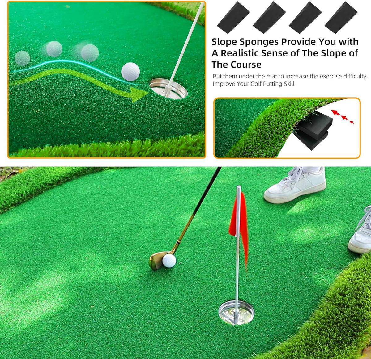 Indoor Golf Practice Set with Hitting Mat, Net & Target Display