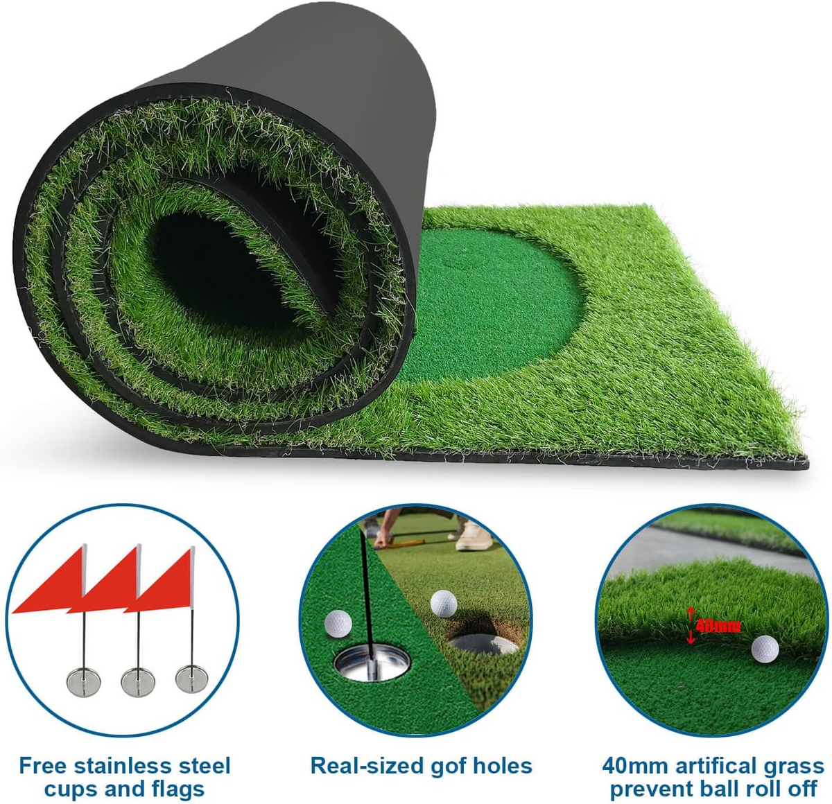 Indoor Golf Practice Set with Hitting Mat, Net & Target Display