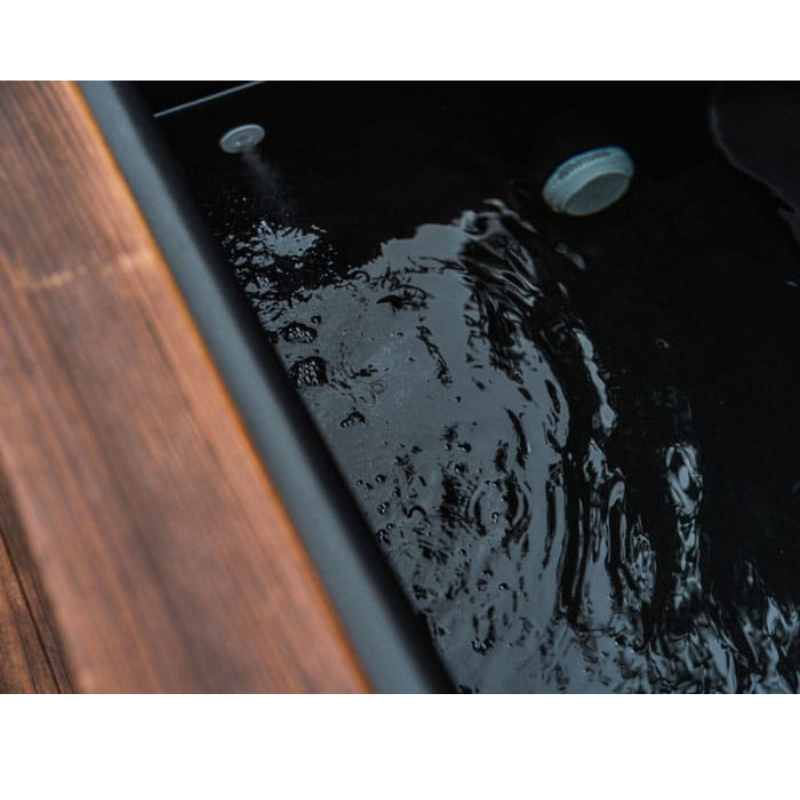 Cold Plunge Tub with Charred Redwood Finish and Chiller