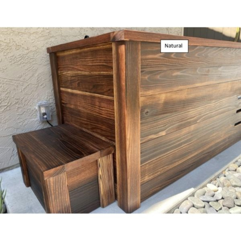 Cold Plunge Tub with Charred Redwood Finish and Chiller