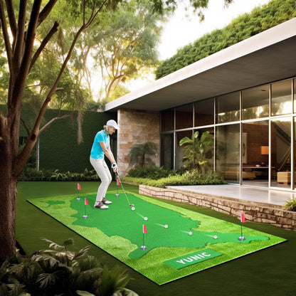 Golf Putting Green, 8 x 16 ft US Map Style with Elevation Slope