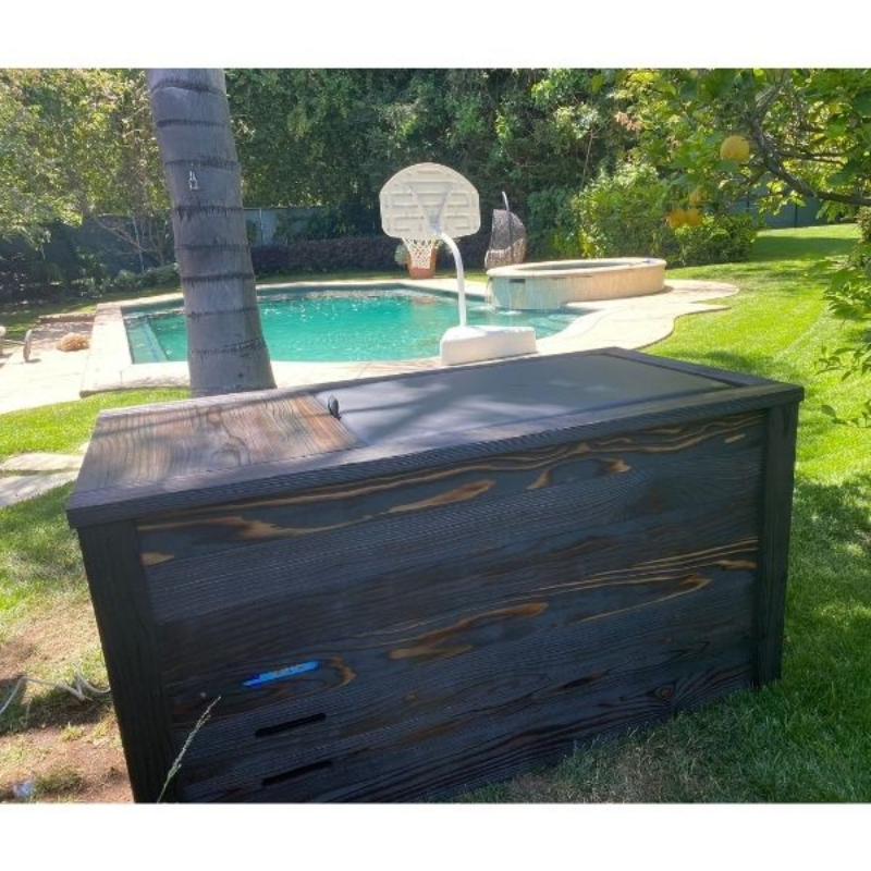 Cold Plunge Tub with Charred Redwood Finish and Chiller