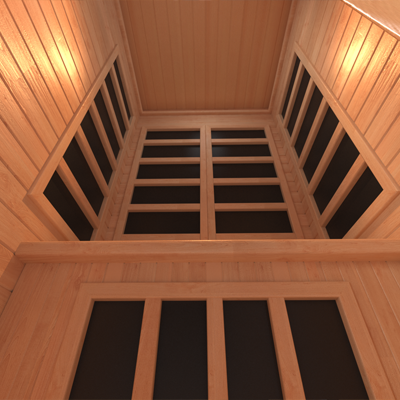 Infrared Sauna for 3 People with Hemlock Wood Construction