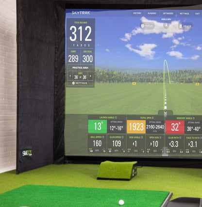 Golf Simulator Enclosure with Impact Screen in 7 Sizes