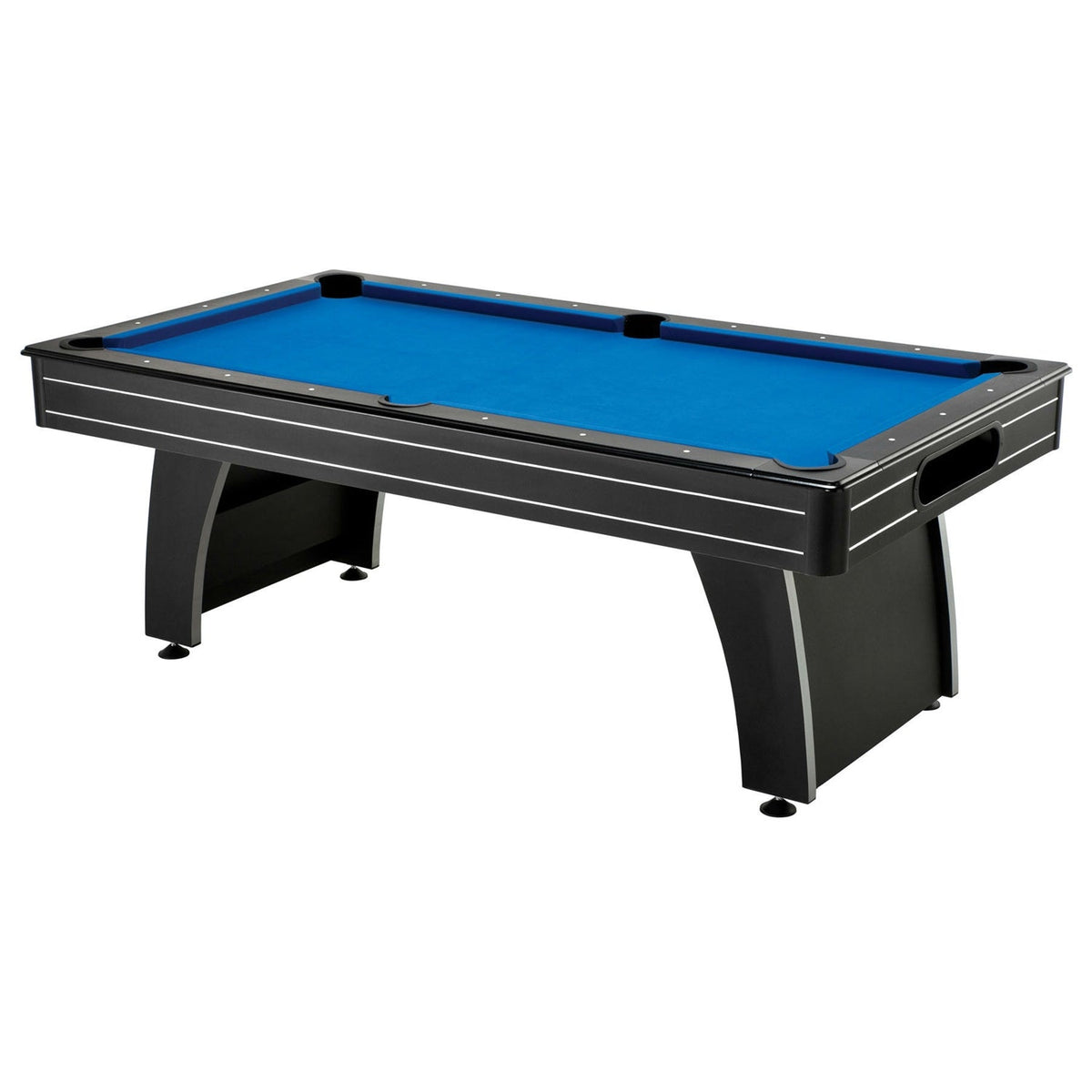 Pool Table, 7 ft with Blue Cloth, 2 Cues & Billiard Balls
