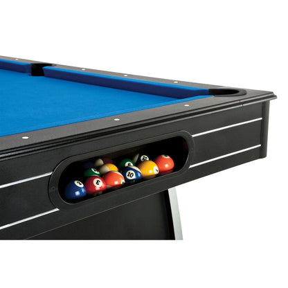 Pool Table, 7 ft with Blue Cloth, 2 Cues & Billiard Balls