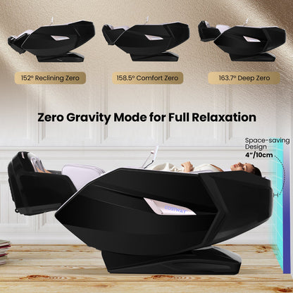 Massage Chair with Dual Rollers, Flexible Track and Heat