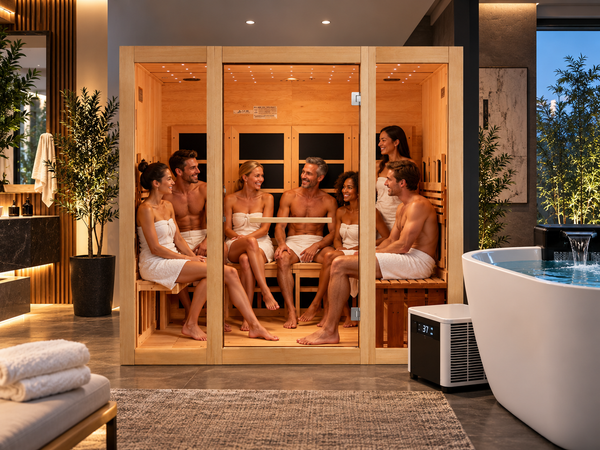 Indoor Infrared Sauna for 8 People in Canadian Hemlock