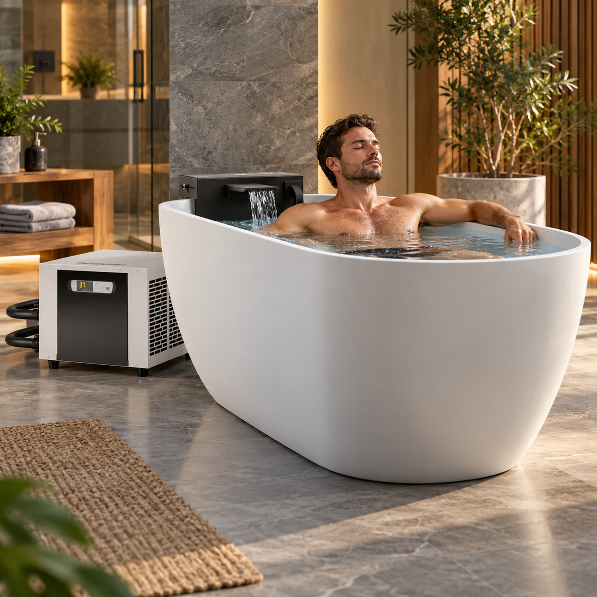 Cold Plunge Bathtub Adapter Bundle with 0.8 HP Chiller