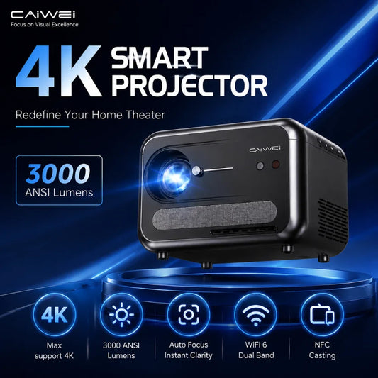 Home Theater Projector, Native 1080p with Auto Focus & Wi-Fi