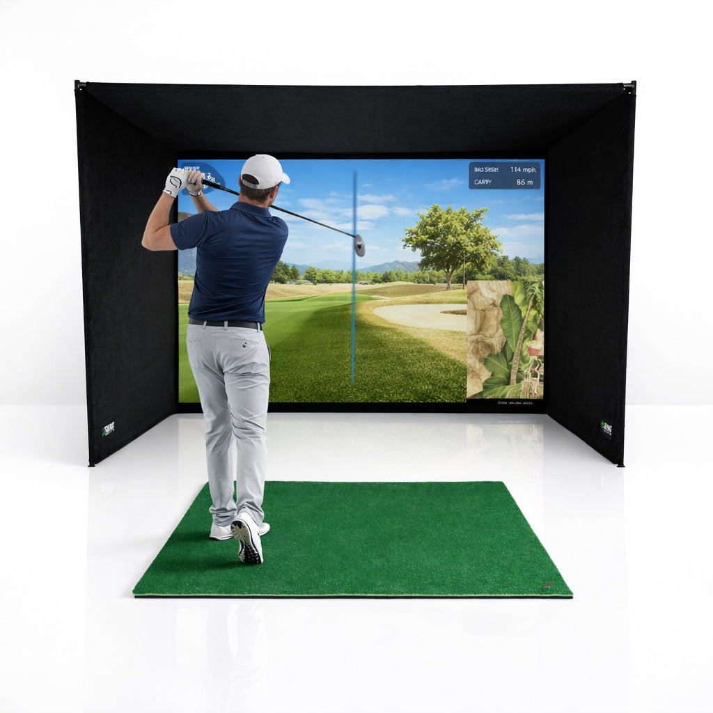 Golf Simulator Enclosure with Impact Screen in 7 Sizes