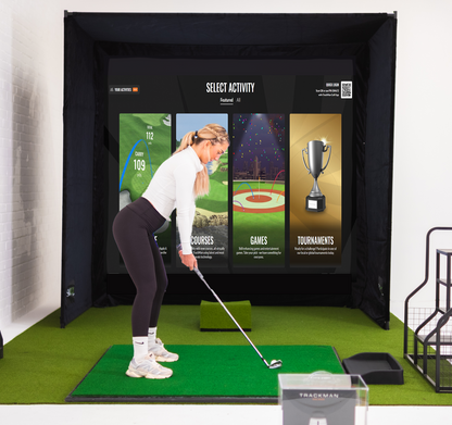 Golf Simulator Enclosure with Impact Screen in 7 Sizes