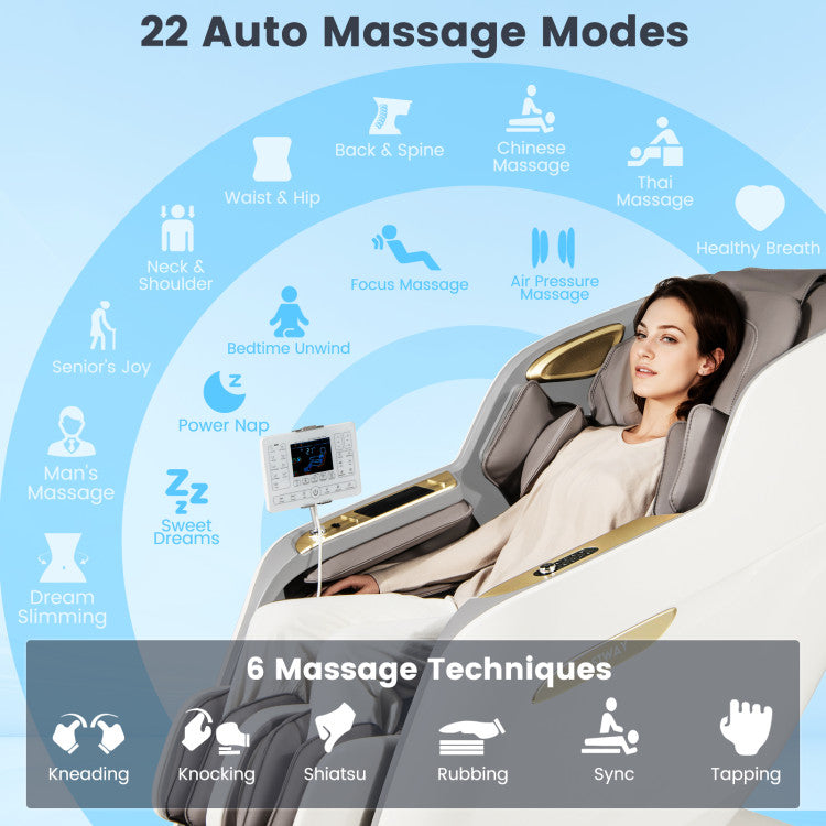 Massage Chair with 3D SL Track, Heat and Foot Rollers