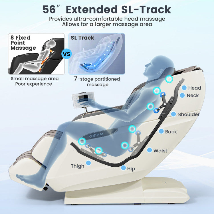 Massage Chair with 3D SL Track, Heat and Foot Rollers