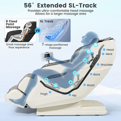 Massage Chair with 3D SL Track, Heat and Foot Rollers