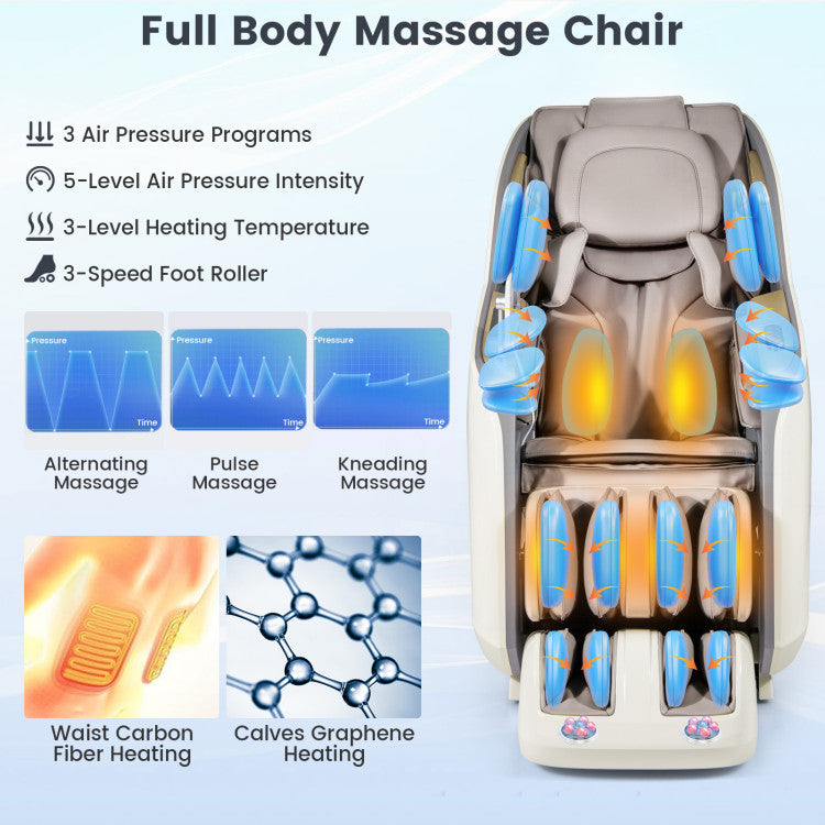 Massage Chair with 3D SL Track, Heat and Foot Rollers