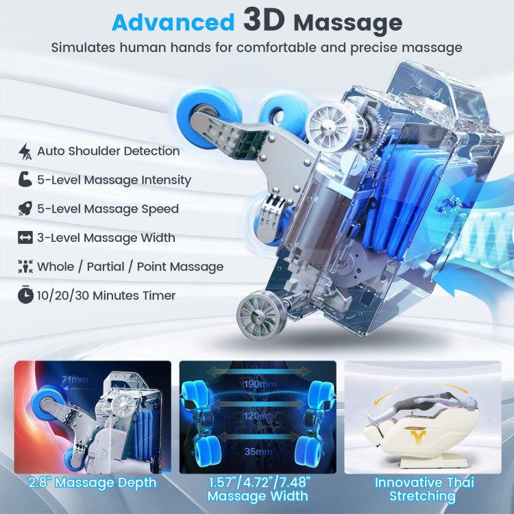 Massage Chair with 3D SL Track, Heat and Foot Rollers