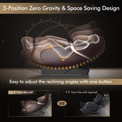 Massage Chair with 53-Inch SL Track and Zero Gravity Recline
