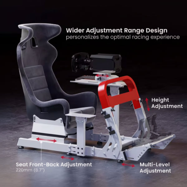 Racing Simulator Cockpit with Triple-Monitor Mount & Seat