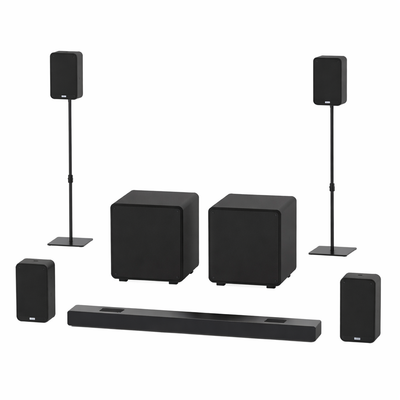 Home Theater System with Wireless Surround & Dual Subwoofers
