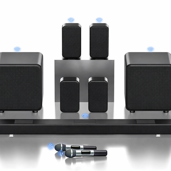 Home Theater System with Wireless Surround & Dual Subwoofers