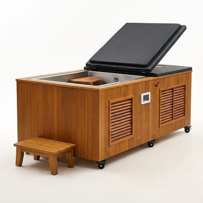 Cold Plunge Tub, 400 L with Cedar Cabinet & 1.5 HP Chiller