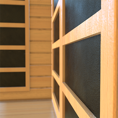 Infrared Sauna for 3 People with Hemlock Wood Construction