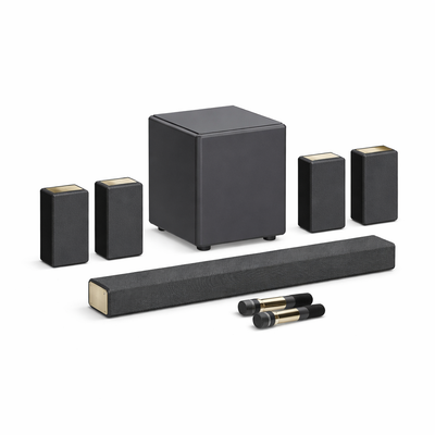Home Theater & Karaoke System with Wireless Subwoofer & Mics