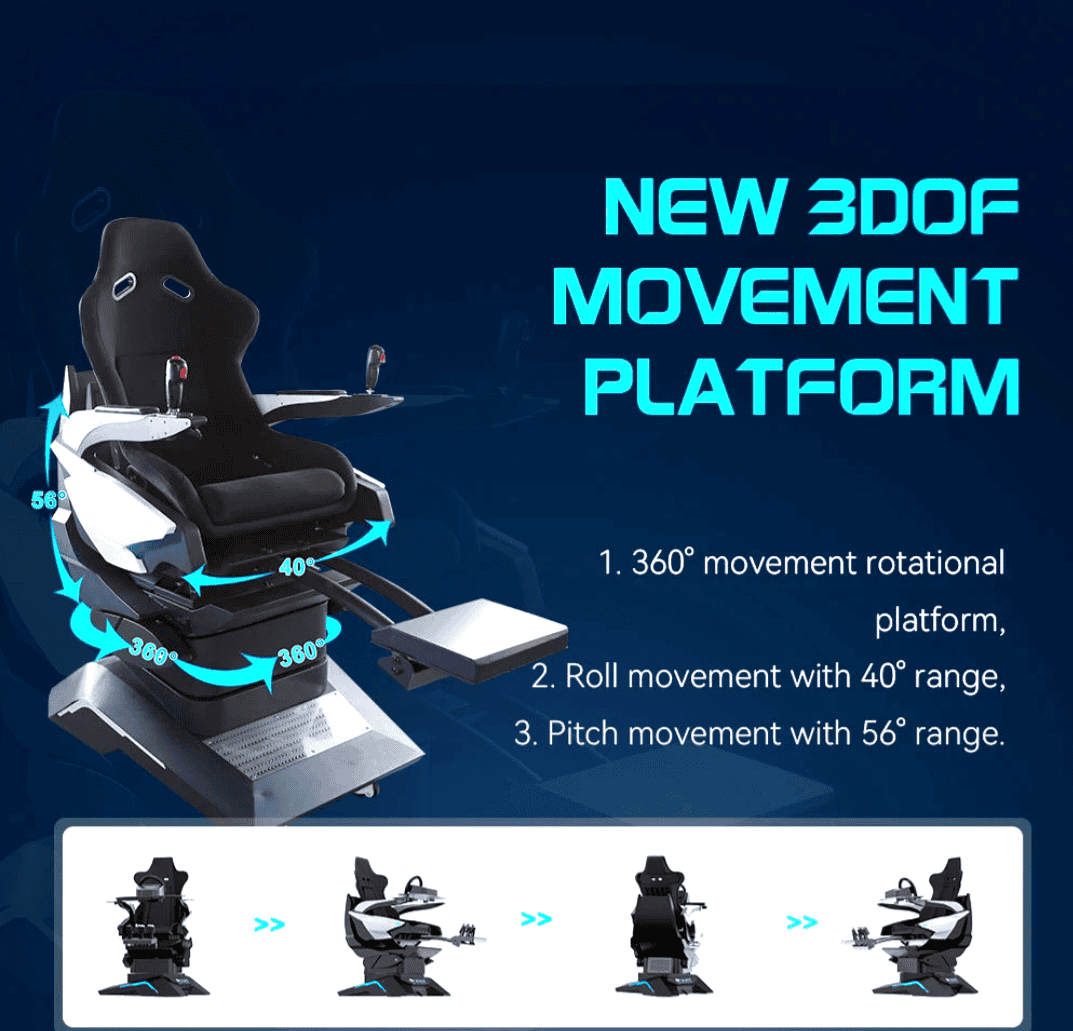 Virtual Reality Racing & Flight Simulator with 32-Inch Display