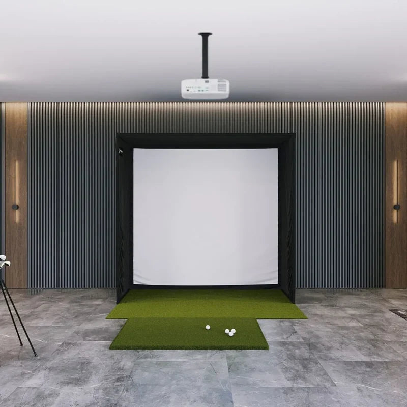 Golf Simulator Package with Ceiling-Mounted Launch Monitor