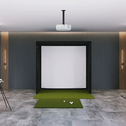 Golf Simulator Package with Ceiling-Mounted Launch Monitor