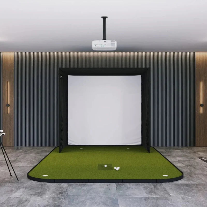 Golf Simulator Package with Ceiling-Mounted Launch Monitor