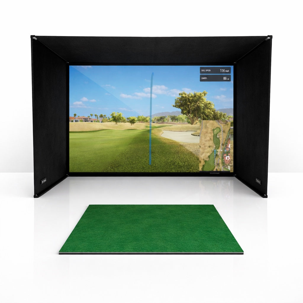 Golf Simulator Enclosure with Impact Screen in 7 Sizes