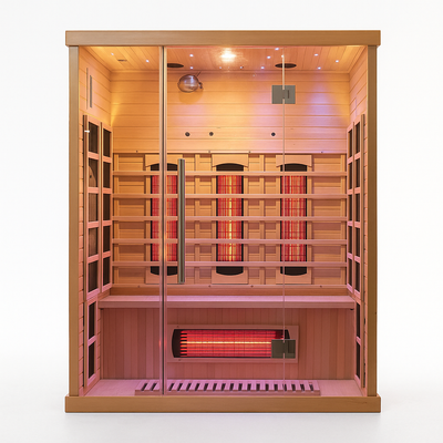 Infrared Sauna Cabin with Nordic Spruce & LED Lighting